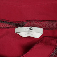 Fendi Oberteil aus Seide in Bordeaux