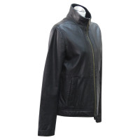 Reiss Jacke/Mantel aus Leder in Schwarz