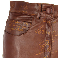 Blumarine Leather pants in brown