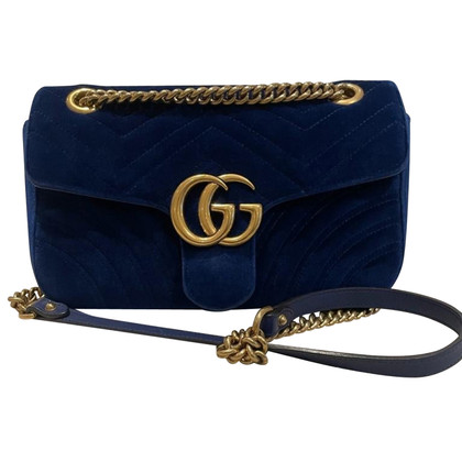 Gucci GG Marmont Flap Bag Normal in Blau