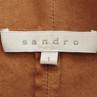 Sandro Brown leather vest with rivets