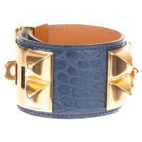 Hermès Collier de Chien Armband in Pelle in Blu