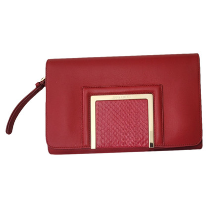 Jimmy Choo Clutch Leer in Rood