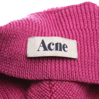 Acne Hut/Mütze aus Wolle in Fuchsia