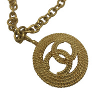 Chanel Gold colored chain with logo pendant