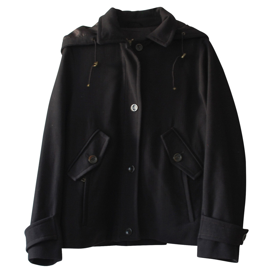 Max Mara Jacket/Coat Wool in Black