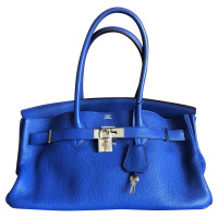 Hermès Birkin JPG Shoulder Bag aus Leder in Blau