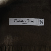 Christian Dior Kaki-gekleurde jurk gemaakt van zijde en wol
