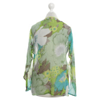 Antik Batik Silk tunic in green / yellow