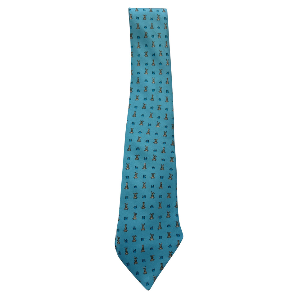 Hermès Krawatte aus Seide in Türkis