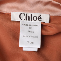 Chloé Zijden blouse in terracotta