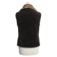 Oakwood Suede vest with faux fur lining