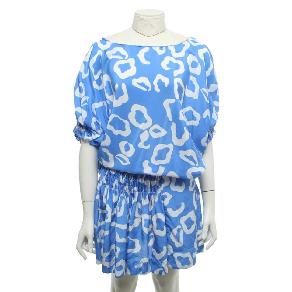 Diane Von Furstenberg Kleid in Blau/Weiß