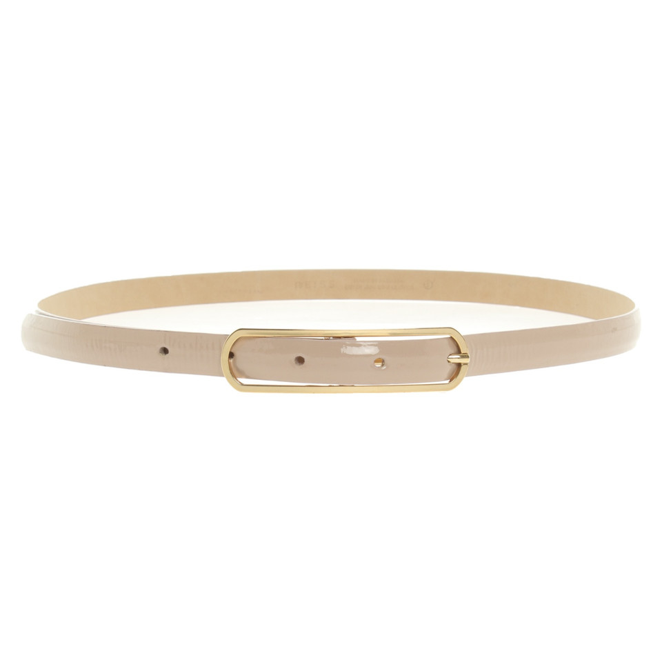Reiss Belt Patent leather in Nude
