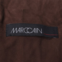 Marc Cain Leder-Kleid in Dunkelbraun