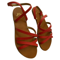 J. Crew Sandals Leather in Red