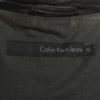 Calvin Klein Lederjacke in Oliv