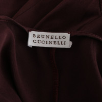 Brunello Cucinelli Top Silk in Bordeaux