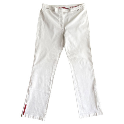 Prada Paire de Pantalon en Coton en Blanc