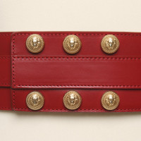 Balmain Cintura in Pelle in Rosso