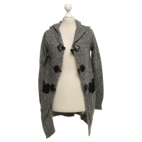 Twin Set Simona Barbieri Knitted coat with heart pattern