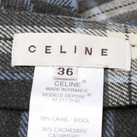 Céline Mini jupe plissée à motif à carreaux