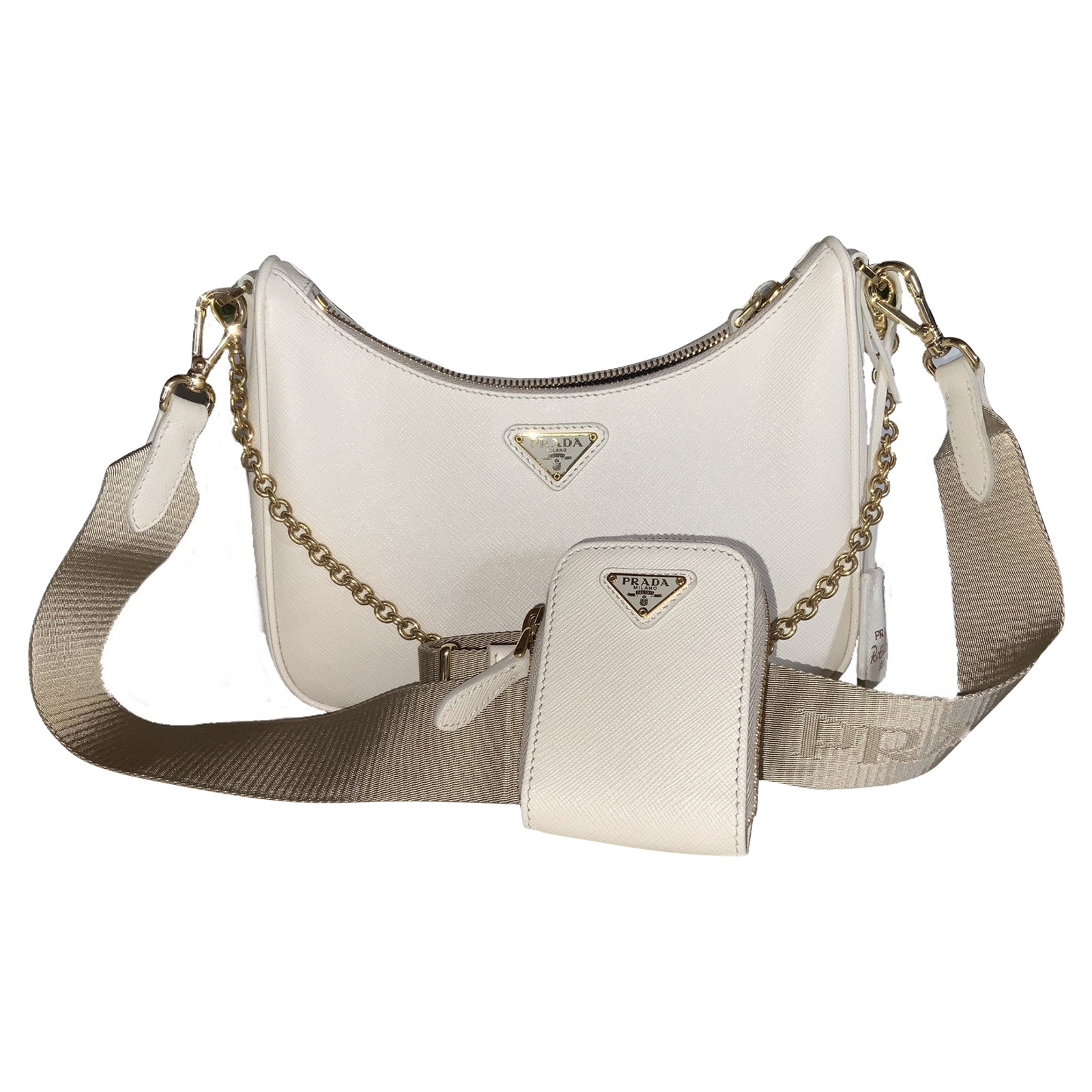 Prada Re-Edition 2000 Leather in White - Second Hand Prada Re-Edition 2000  Leather in White buy used for 1850€ (5930217)