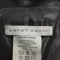 Sarah Pacini Gilet en Cuir en Noir