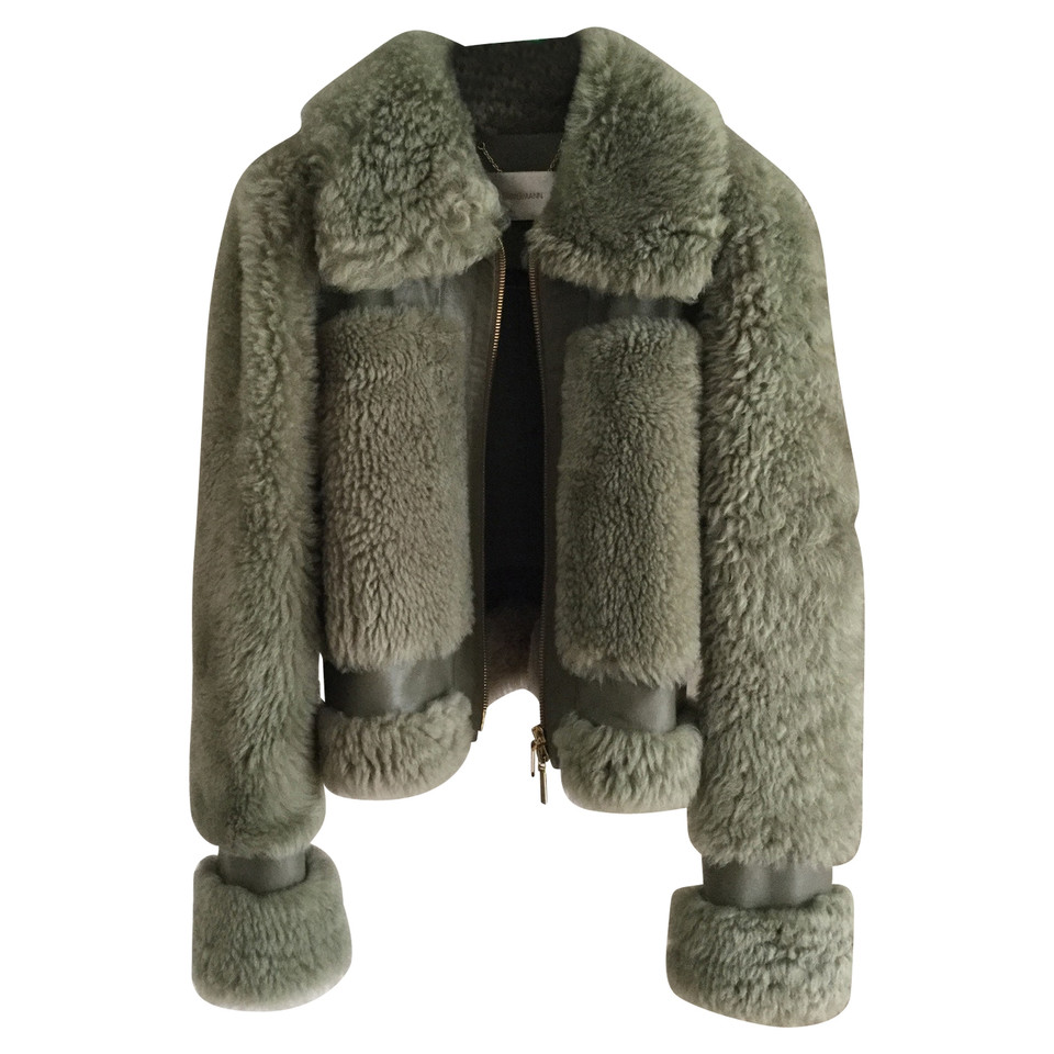 Zimmermann Jacke/Mantel aus Pelz in Oliv