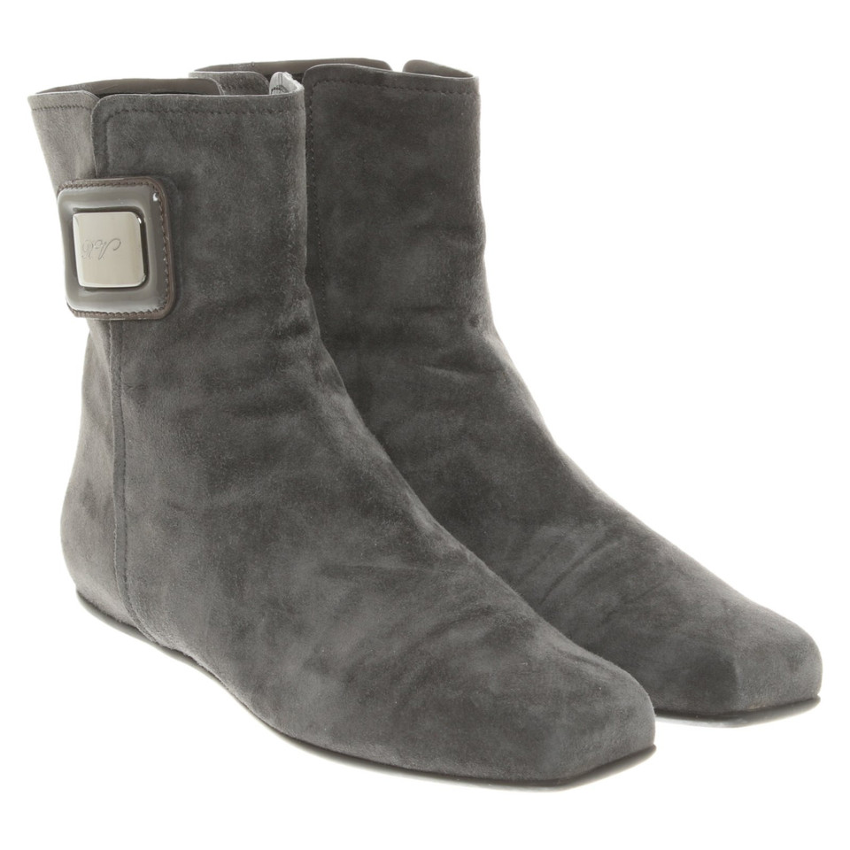 Roger Vivier Ankle boots Leather in Grey