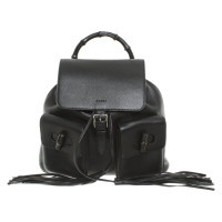 Gucci Bamboo Backpack aus Leder in Schwarz