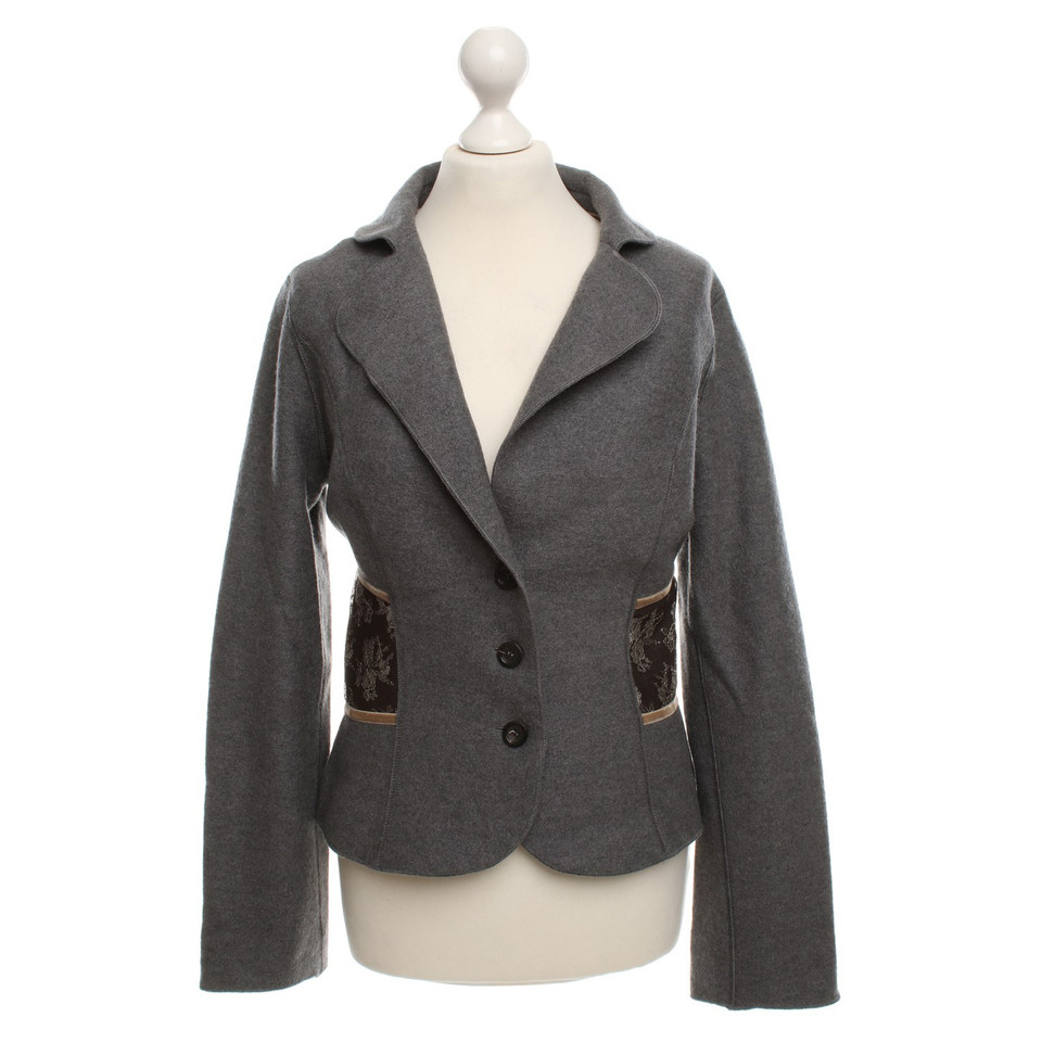 Marc Cain Grey wool blazer with lace