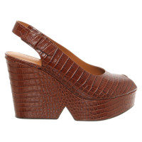 Clergerie Wedges Leather in Brown