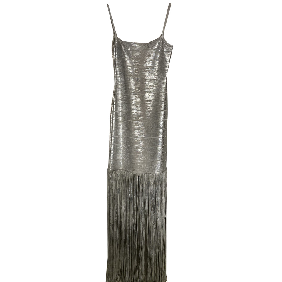 Hervé Léger Kleid aus Baumwolle in Silbern