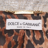 Dolce & Gabbana Bouclé-Blazer in Beige/Silber