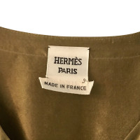 Hermès Robe en soie verte