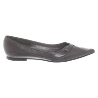 Hugo Boss Slipper/Ballerinas aus Leder in Grau