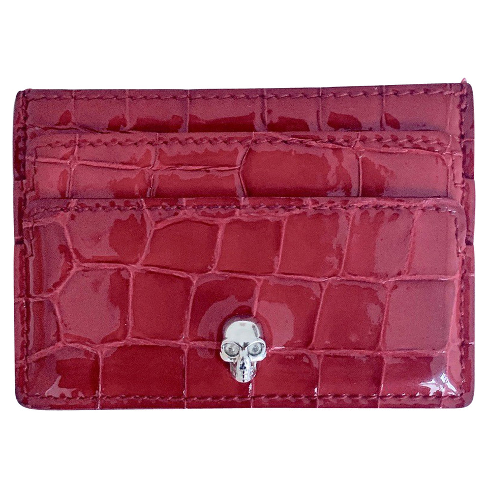 Alexander McQueen Täschchen/Portemonnaie aus Leder in Rot