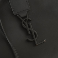 Saint Laurent YSL Monogramme Cabas Leer in Zwart