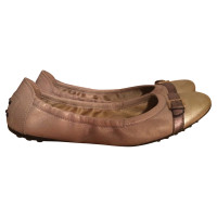 Tod's Slippers/Ballerina's Leer in Taupe