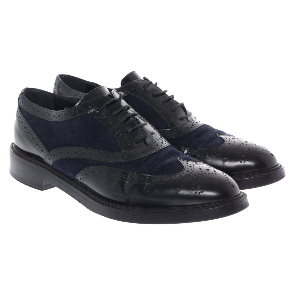Burberry Lace-up shoes Leather in Blue