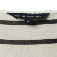French Connection Gestreiftes Shirt in Weiß/Grau