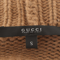 Gucci Strick-Poncho in Ocker