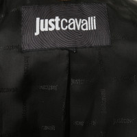 Just Cavalli Leren jas in zwart 
