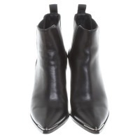 Acne Leather ankle boots in black