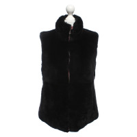 Jet Set Gilet in Pelliccia in Nero