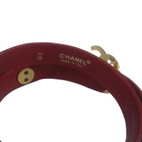 Chanel timeless red leather belt