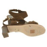 Loro Piana Sandals Suede in Olive