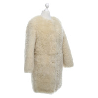 Yves Salomon Jacket/Coat Fur in Cream