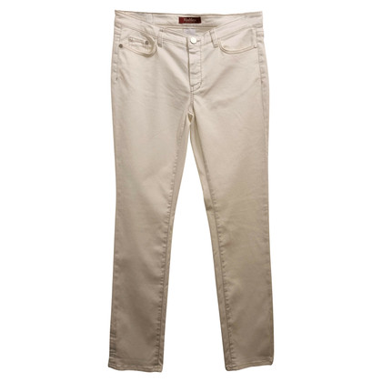 Max Studio Paire de Pantalon en Coton en Blanc
